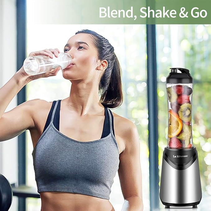 La Reveuse Personal Size Blender 300W (Silver) + La Reveuse Retro Blender 300W