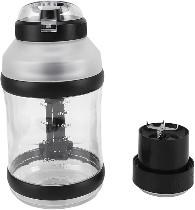 Portable Blender 18000rpm 4000mAh Travel Blender Mini Blender Size Blender USB Rechargeable Blender with 6 Blades for Travel Office and Sports (Black)