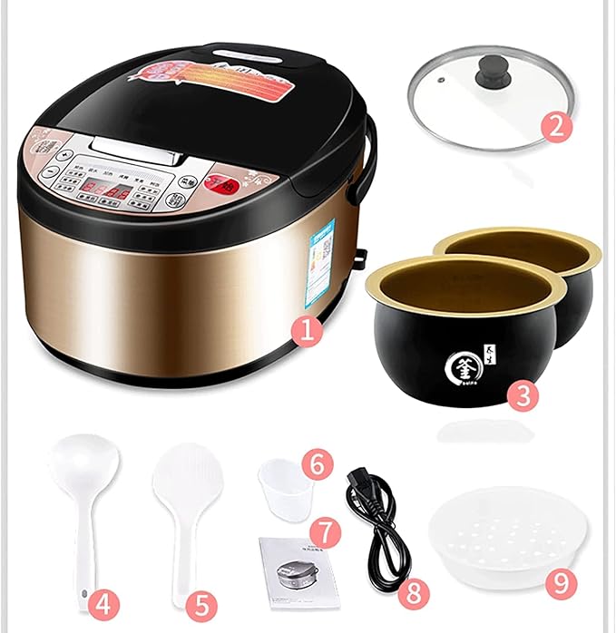 Household Electric Rice Cooker Household Non-Stick Double Inner Bladder Rice Cooker Insulation And 24H Reservation For 1-8 People(4L)