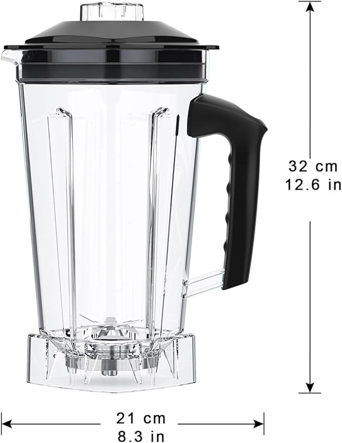 T5200 Blender Mixer Spare Parts 2L Square Container Jar Jug Pitcher Cup Bottom With Serrated Smoothies Blades Lid BPA FREE