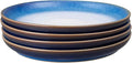 Denby - Blue Haze Coupe Small Plates Set of 4 - Dishwasher Microwave Safe Crockery - Side Plates - Ceramic Stoneware Tableware Plates