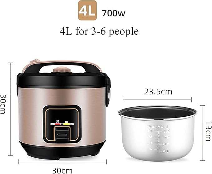 Rice Cooker with Steamer Non-Stick Inner Pot Intelligent Insulation Make Rice &amp Steam Healthy Food &amp Vegetables(5L) ()