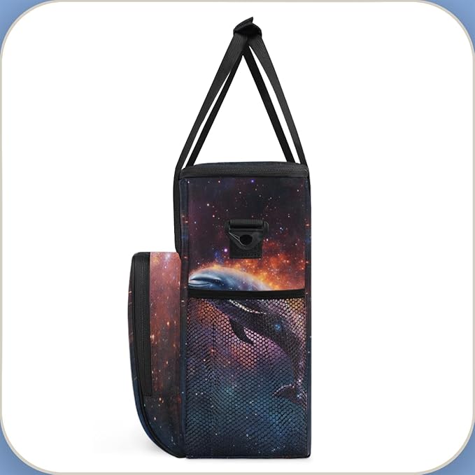 Dolphin Coffee Maker Carrying Bag Starry sky Portable Travel Storage Tote Bag Compatible with K-Mini or K-Mini Plus Single Serve Coffee Brewer Carrying Case with Multiple Pockets &amp Shoulder Stra