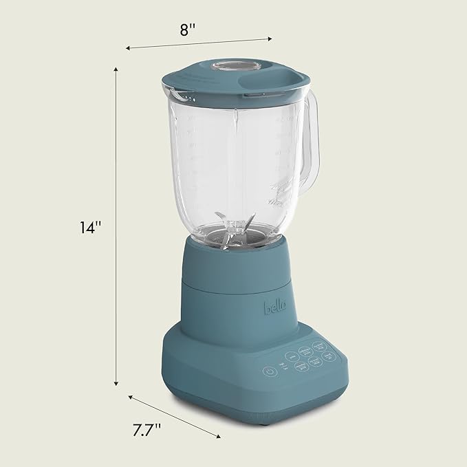 bella 10 Speed Countertop Blender Juicer &amp Smoothie Maker Fits-anywhere™ Kitchenware Slim Flip &amp Store Design Dishwasher Safe 48oz Capacity Pitcher &amp Lid Stainless Steel Blade 450 Wa