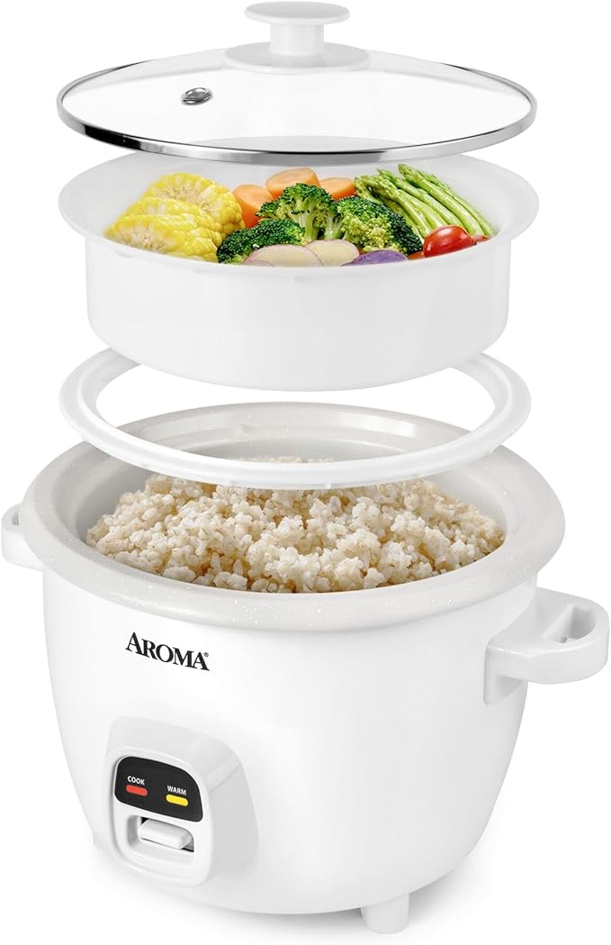 20-Cup Rice Cooker &amp Food Steamer with Nonstick Ceramic Pop-Up Steam Tray (Renewed)