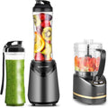 La Reveuse 300W Personal Size Blender (Grey) + La Reveuse 2-Cup Mini Food Chopper (Metallic Grey)