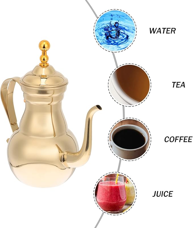 DOITOOL Turkish Coffee Maker Stainless Steel Golden 1 Count