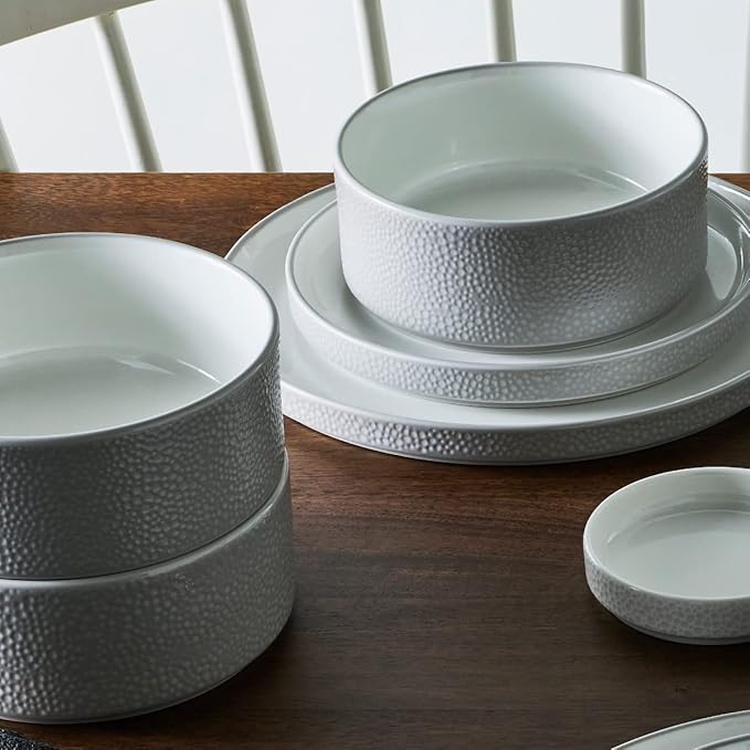 Noritake ColorTex Stone Grey 12-Piece Dinnerware Set Service for 4