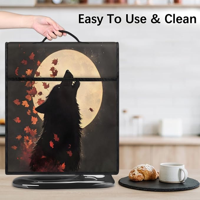 cfpolar Kitchen Aid Mixer Cover Compatible with 6-8 Quarts Autumn Animal Wolf Stand Mixer Cover Kitchen Aid Mixers Accessories Appliance Organizer Bag Dust Covers with Zipper Pocket