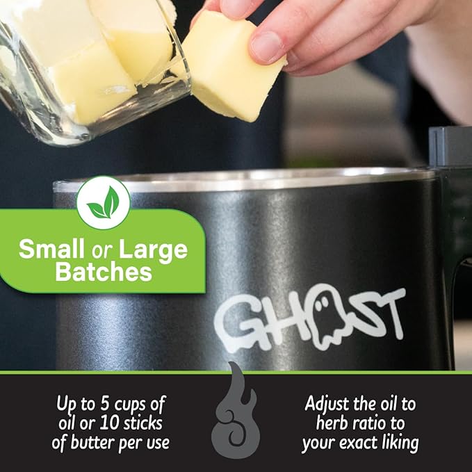 Ghost Infuser - Herbal Botanical Extractor and Oil Infusion Machine - Fully Customizable Settings - Easy to Use to Make Your Own Infused Oil Edibles &amp Treats
