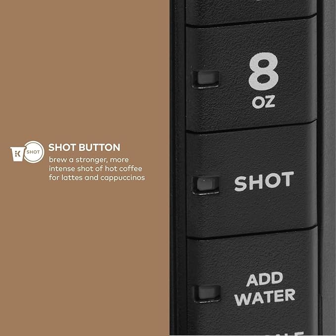 Keurigkk Café Barista Bar Single Serve Coffee Maker &amp Milk Frother | Brews Lattes Cappuccinos Coffee | | Dishwasher Safe Parts | Energy Efficient | Matte Black