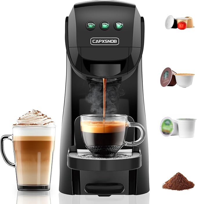 Warriors1 Single Serve Coffee Maker for Keurig K Cup Espresso Machine for Nespresso Original Dolce Gusto Pods Ground Coffee Cappuccino &amp Latte Coffee Machine 20 Bar Espresso Maker 3 Brew Siz