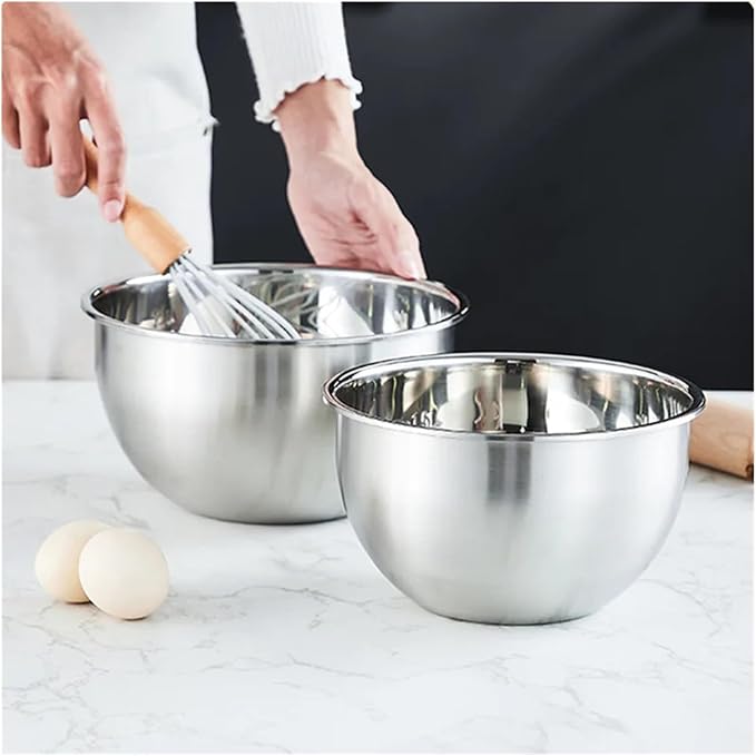 Stainless Steel Bowl Fruit Salad Mixing With Scale Deepen Large Capacity Soup Basin Kitchen Cooking Baking Tools(22cm)