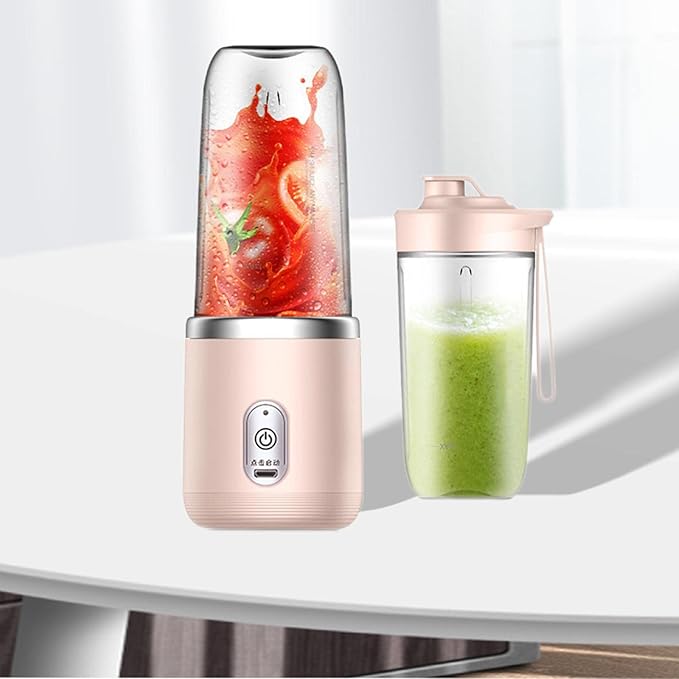 Compact Fruit Blender with Portable Water Bottle for Drinks Pink