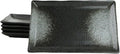 Ebros Gift Artistic Charcoal Grey Tone Hakumu Porcelain Collection Dinnerware Serveware Kitchenware Set Asian Japanese Restaurant Supply (Pack Of 5 Rectangular Sushi Plates 7.75 L)