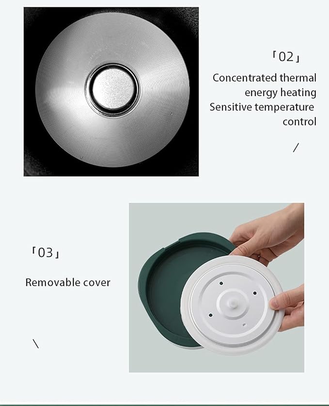 Retro Green Rice Cooker With Portable Handle Mini Electric Rice Cooker With Removable Non Stick Rice Pot Fully Automatic1.2L (1.8L)