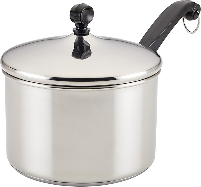 Farberware Classic Stainless Steel Sauce Pan/Saucepan with Lid 3 Quart Silver