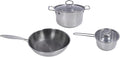 Stainless Steel Anti Stick Pan Set Robust and Lightweight Sauce and Frying Pan Stock Pot Included Multifunctional Cookware Set for Home Kitchen