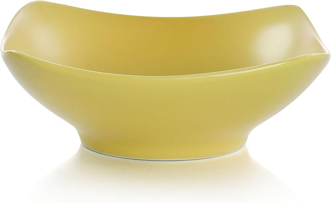 Gibson Home Zen Buffet Matte Porcelain Plates and Bowls Dinnerware Set - Yellow Service for 4 (8pcs)