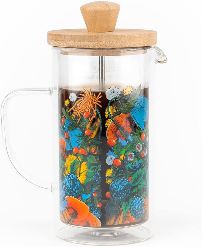 Rasa 350ml French Press Coffee Maker | Heat Resistant Double-Walled Borosilicate Glass | BPA Free | 100% Plastic-Free