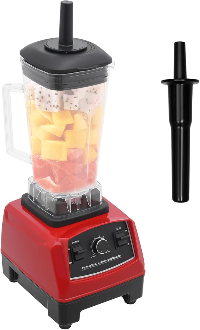 Smoothie Blender for Kitchen 2200W Mixer Grinder with 68 Oz Jar &amp Mixing Rod Smoothie Machine Countertop Blenders Personal Blender for Crushing Ice Puree &amp Frozen Fruit (Red)