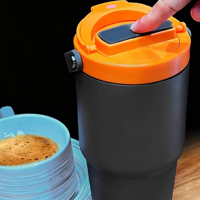 Yosoo Portable Coffee Machine Steel Insulated Portable Coffee Maker 600ml Bottle with Electric Extraction for Travel Office and Outdoor Use