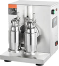 Happybuy 120W Milkshake Maker Machine Double Head Commercial Milk Tea Shaker 0-180s Adjustable Blender with 750ml Stainless Steel Cup for Milk Tea Store