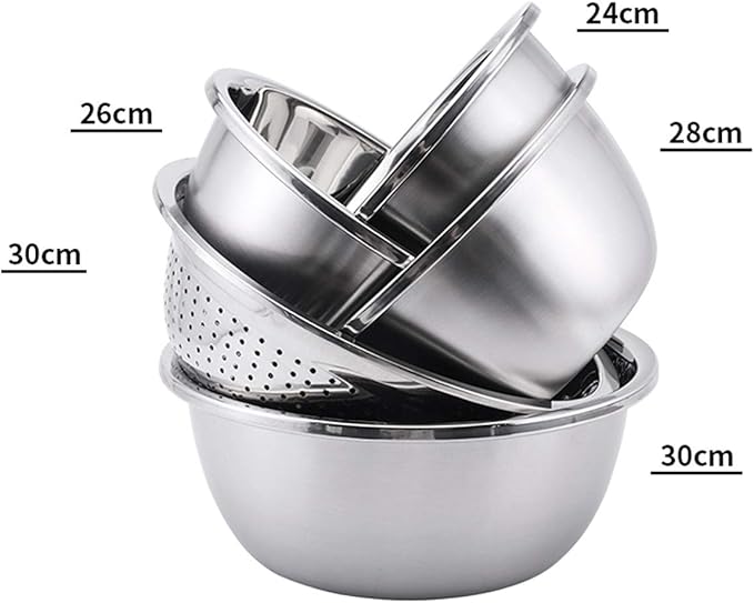 Mixing Bowls Classic Pots and Pans Set 5-Piece Cookware Set 304 Stainless SteelB