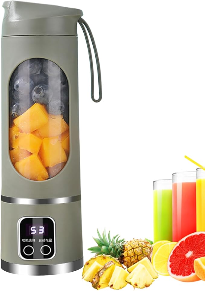 Portable Juicer | 450ml Wireless Compact Maker with LED Display - Portable Juicer Cup - for Home Gym Kitchen Beach School Camping Hiking Picnic Vacation Apartment Dorm