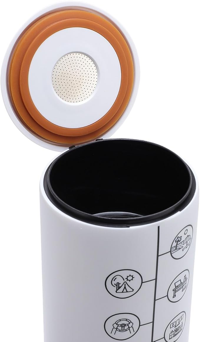 TOPINCN Portable Coffee Maker 17Bar Pressure Electric Coffee Machine with Ground Coffee Compartment Capsules Compartment Great for Outdoor Travel (White)