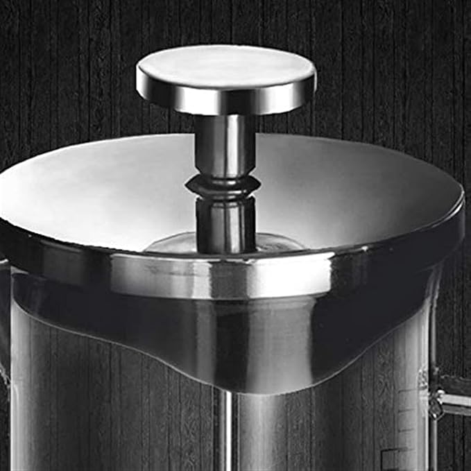 Insulated French Press Coffee Maker | Stainless Steel 4 Cup Coffee Press Pot for Pour Over Brewing | 34 fl oz Borosilicate Glass