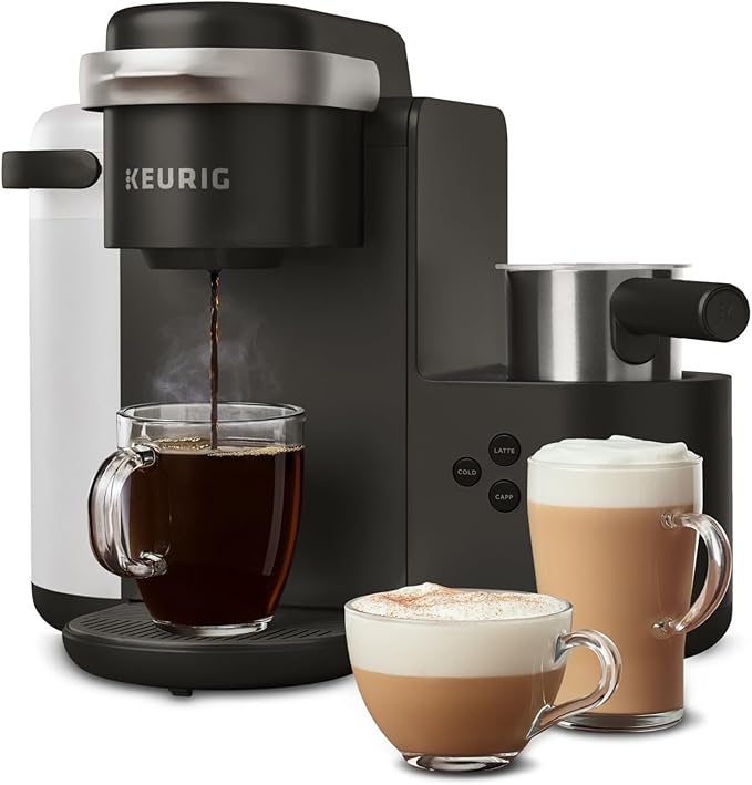 Keurig K-Cafe Single-Serve K-Cup Coffee Maker Latte Maker and Cappuccino Maker Comes with Dishwasher Safe Milk Frother Coffee Shot Capability Compatible with all Keurig K-Cup Pods Dark Charcoal