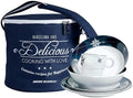 15147 Northwind Tableware Set and Basket - Round 17-Piece Blue