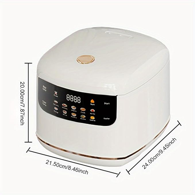 2L Portable Small Travel Rice Cooker Multifunction Electric Cooker Stewpot with 24 Hours Reservation &amp Keep Warm Function Nonstick Pot For Rice Porridge Soup - For Dorms Home (Red)