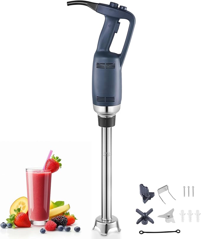 Happybuy Commercial Immersion Blender 350W Heavy-Duty Hand Mixer 20-inch Stepless Variable Speed Mixer with Stainless Steel Blade Versatile Portable Mixer for Soup Sauces