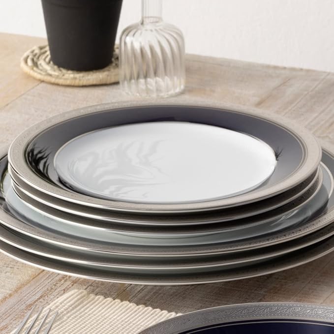 Noritake Crestwood Cobalt Platinum 12-Piece Dinneware Set Service for 4