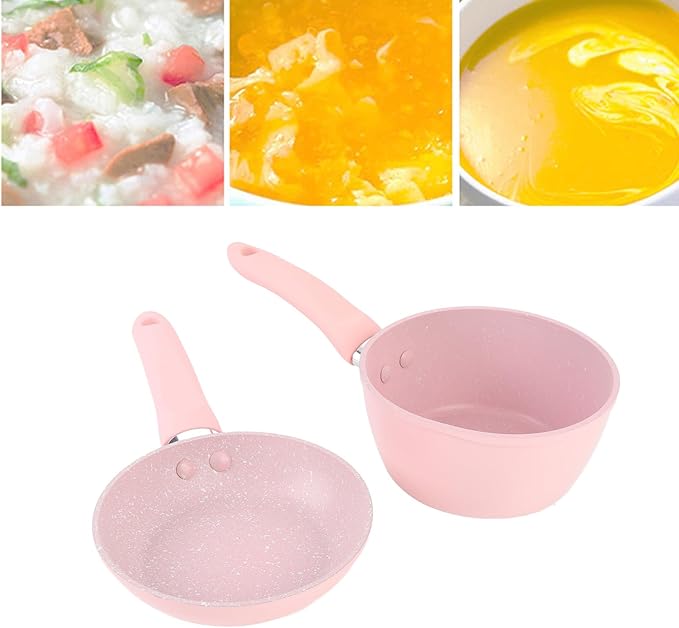 Pots and Pans Set Non Stick Aluminum Alloy Cookware Set with Even Heating Frying Pan and Soup Pot for Electric Ceramic Stove Small Kitchens