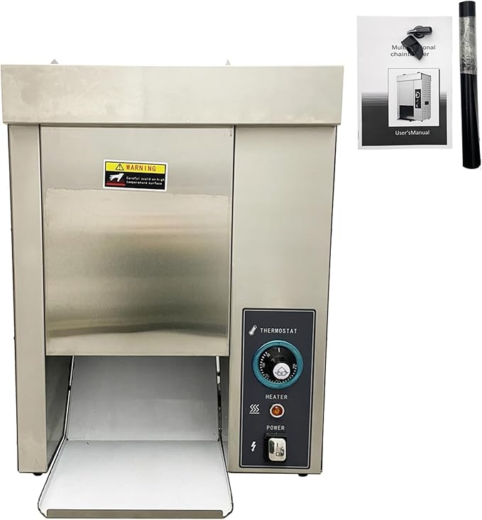 110V Vertical Hamburger Toaster Machine Adjustable Temperature and Thickness Burger Bun Toaster for Burger Joints Cafes 2000W