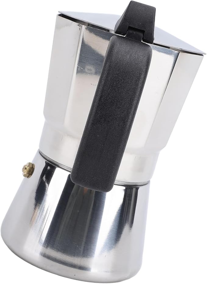 Octagonal Stovetop Coffee Maker Stainless Steel Even Heat Distribution Safe Material Compatible with Gas Stove and Induction Cookers Produces Rich Italian Coffee (300ML)