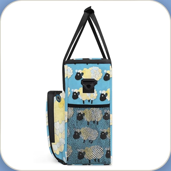 Black Sheep Coffee Maker Carrying Bag Cute Sheep Travel Storage Bag Compatible with K-Mini or K-Mini Plus Single Serve Coffee Brewer Carrying Case with Multiple Pockets &amp Shoulder Strap