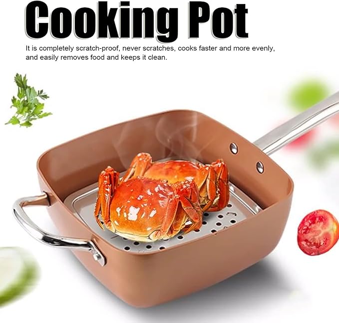4Pcs Frying Pan Set Nonstick Supplies Stainless Steel Saucepan Stainless Steel Glass Aluminum Pan Steamer Non Stick Frying Pan Copper