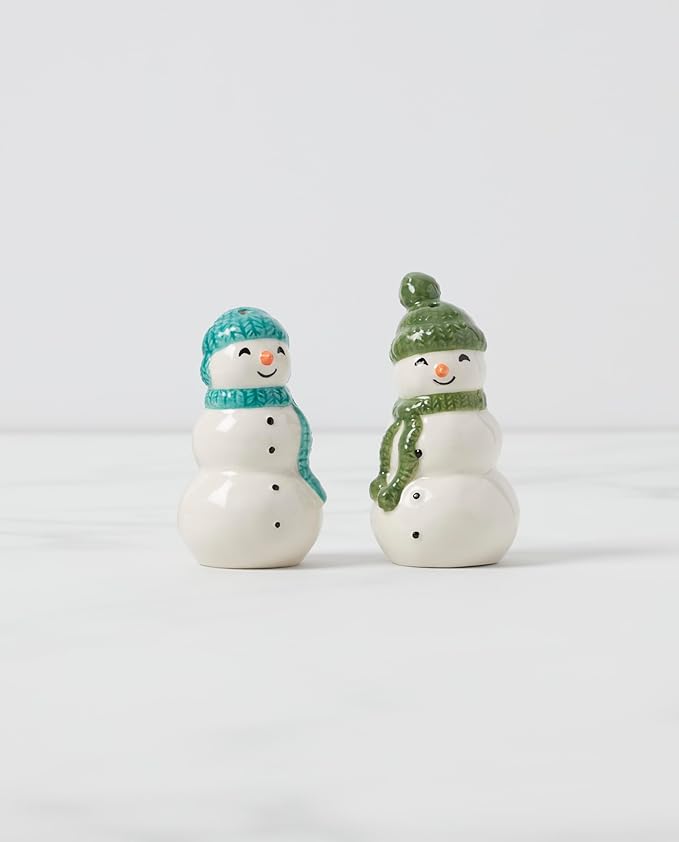 Lenox 895171 Balsam Lane Snowman Salt &amp Pepper Set 2-Piece Christmas &amp Holiday Hosting