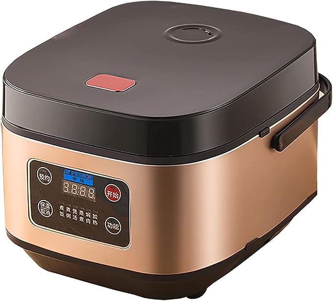 Rice Cooker &amp Steamer 3/4/5L Large Capacity Thickened Ball Kettle Non-Stick Liner for Family Dormitory (Brown 4L) (Brown 5L)