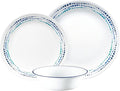 Corelle Dinnerware Set (12pc Set Ocean Blues)-Dinner Set for 4 Includes 4 x: Plates Side Plates &amp Bowls 3 X More Durable Half The Space &amp Weight of Ceramic up to 80% Recycled Glass (1146