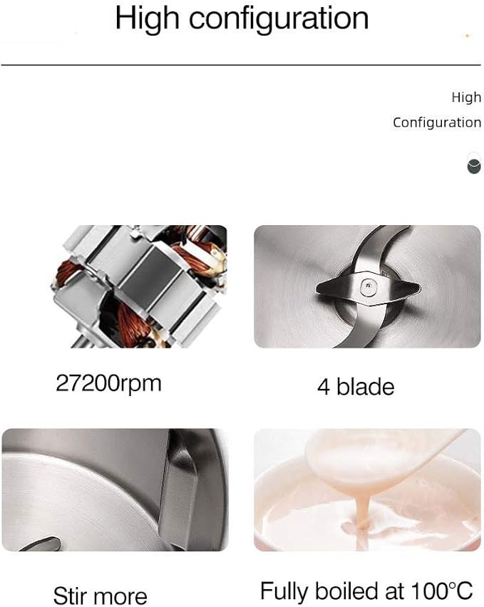 Soymilk Machine Boiled Water Automatic Mini Electric Heating Soya-Bean Milk Juicer Stir Rice Paste Maker Filter-free 350ml(Gray)