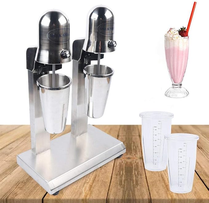 Gdrasuya10 560W Double Head Electric Milkshake Machine Drink Mixer Smoothie Blender 14000 RPM 22 oz Commercial Home Use