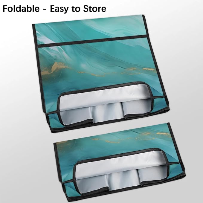 Kitchen Aid Mixer Cover Turquoise Color Background Marble Stand Mixer Cover Compatible with 6-8 Quarts Stand Mixers Dust Covers with Zipper Pocket Foldable Washable Kitchen Aid Organizer Bag