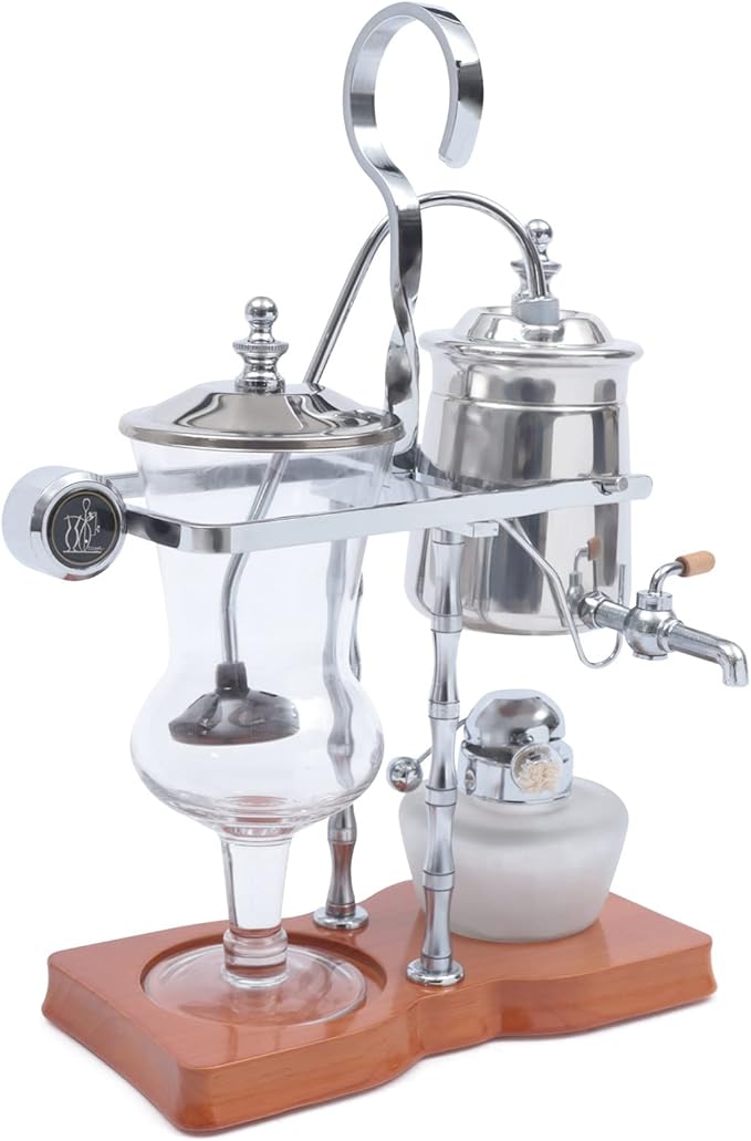 Family Balance Siphon Syphon Coffee Maker Siphon Brewer Elegant Retro-Style Design Sliver (Sliver)