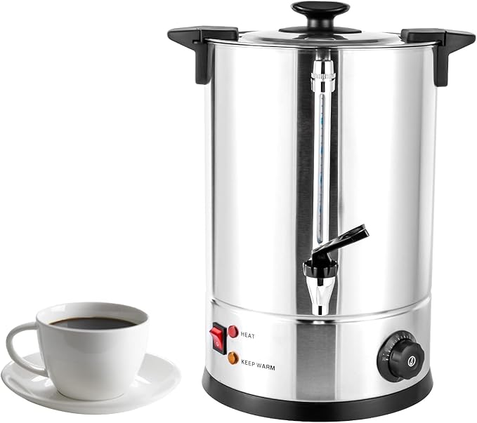 Commercial Coffee Maker 12L Coffee Maker Food Grade Stainless Steel Large Capacity Coffee Urn with Cool-Touch Handles for Meeting rooms Lounges and Other Large Gatherings (12L)