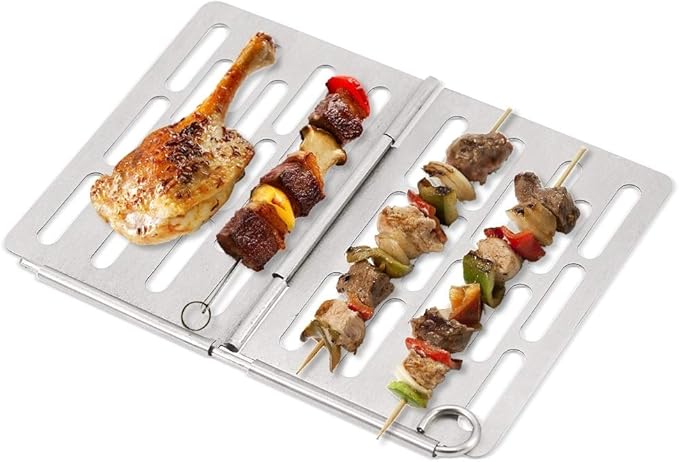 Stainless Steel Folding Barbecue Net Portable BBQ Picnic Accessories Size:L 35.8x20CM Cookware Set Cookware Picnic Boiler Cookware